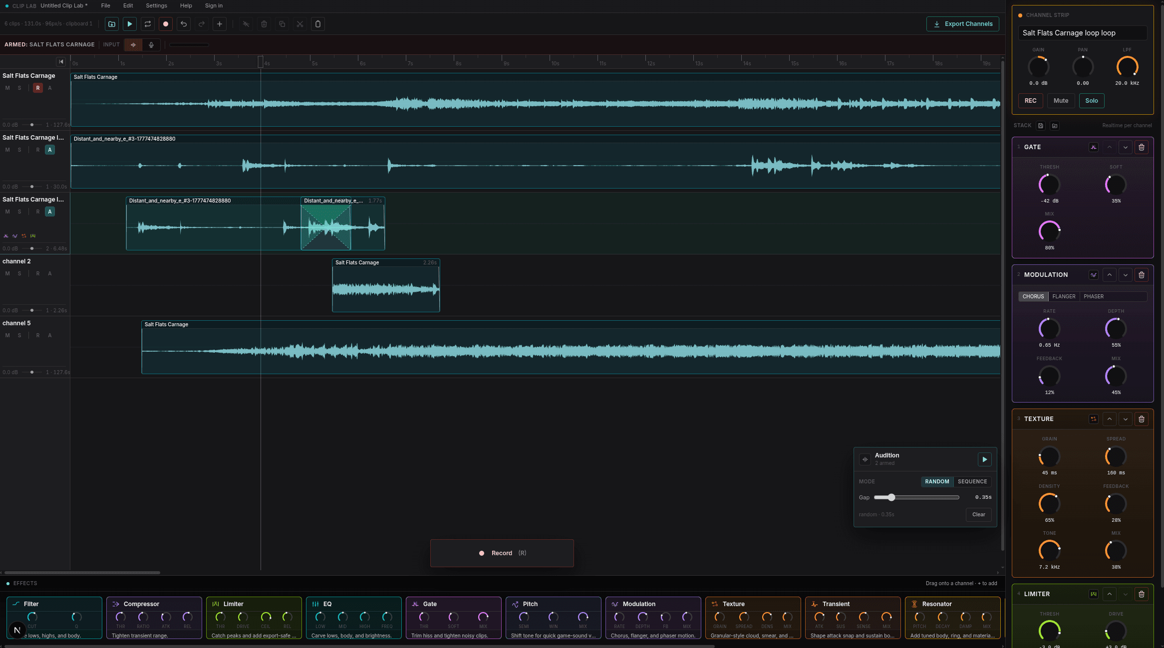 Clip Lab editor